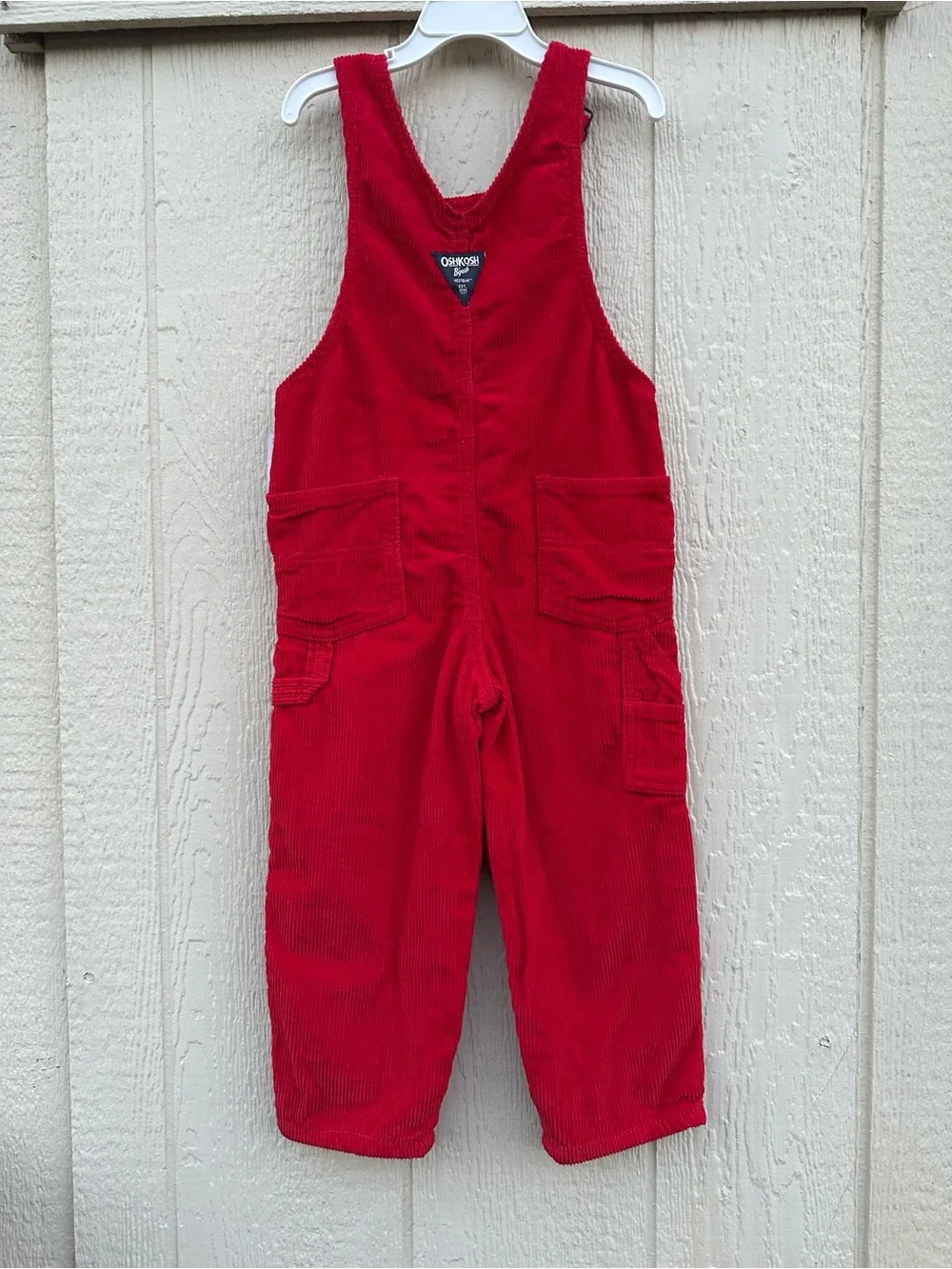 OshKosh B'gosh Bright Red Corduroy Kids Overalls